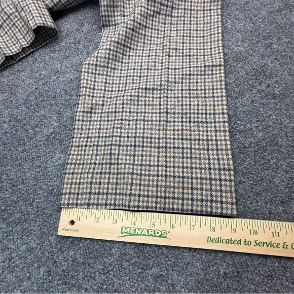 VTG Pendleton Wool Pants 32x29 60s 70s Beige Blue Plaid Check Trousers USA Made - Picture 7 of 16